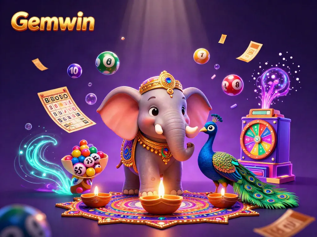 Experience Gemwin's vibrant world of online casino games with a colorful and dynamic celebration.