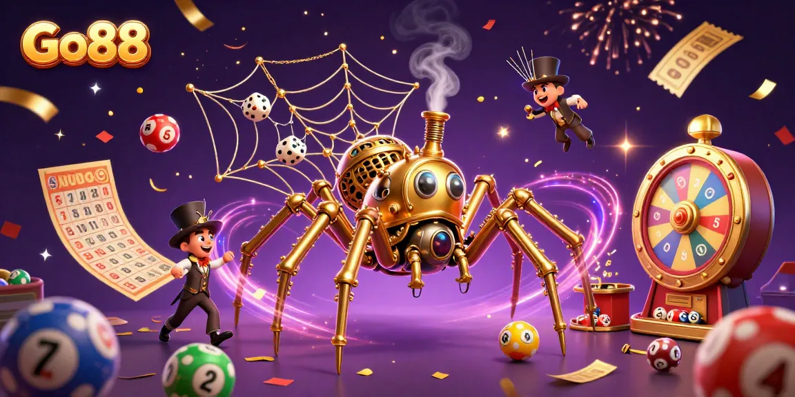 Engage in thrilling gameplay with Go88, featuring vibrant lottery elements and a whimsical steampunk theme.