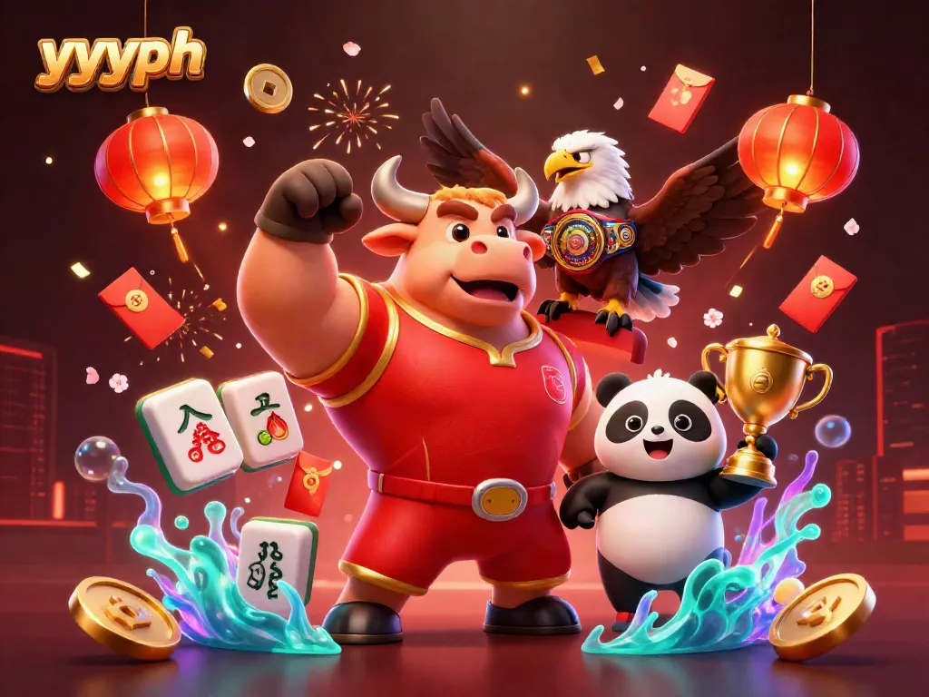 Experience thrilling moments with yyyph through a vibrant 3D casino scene featuring lucky symbols.