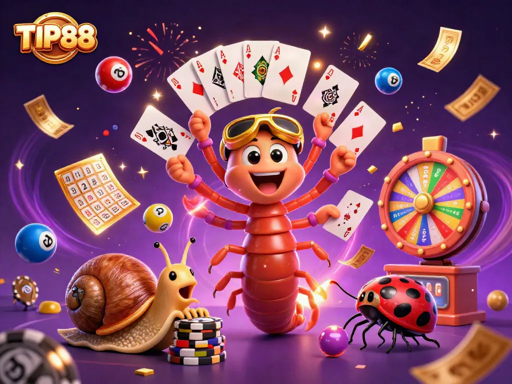 Engage with TIP88 as the vibrant cartoon characters bring the excitement of casino games to life.