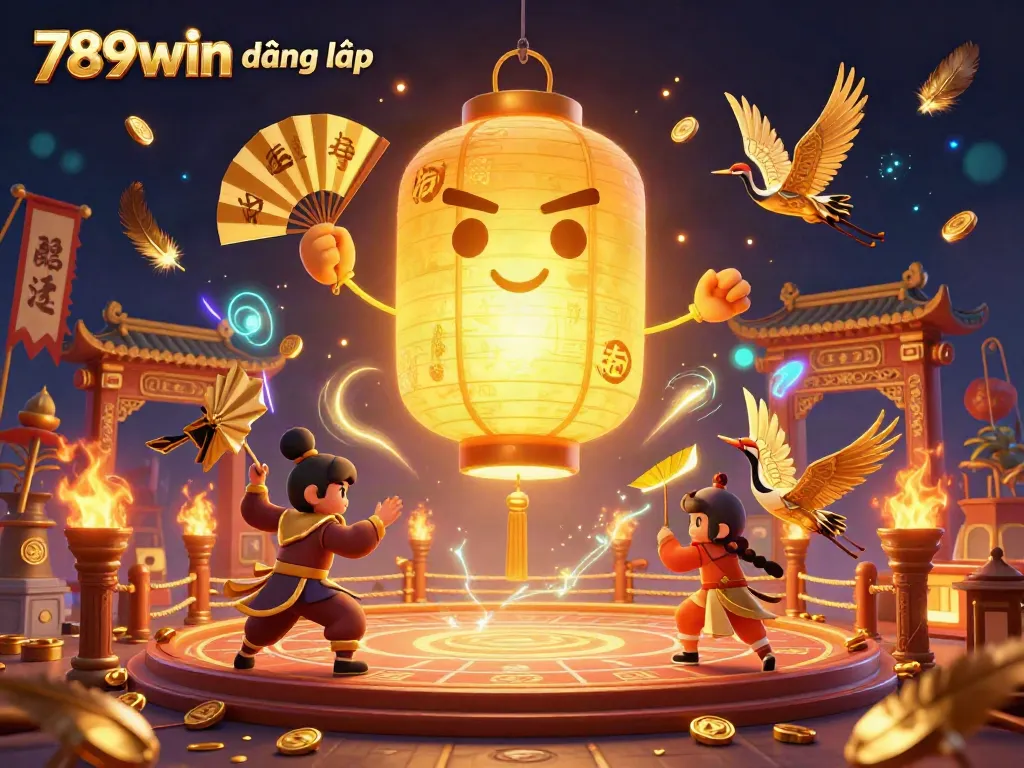 Experience 789win đăng nhập in a vibrant casino scene with golden lantern spirits and dynamic gaming elements.