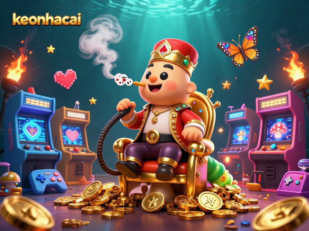 Experience the excitement of keonhacai with a vibrant, dynamic 3D casino illustration featuring exotic elements.