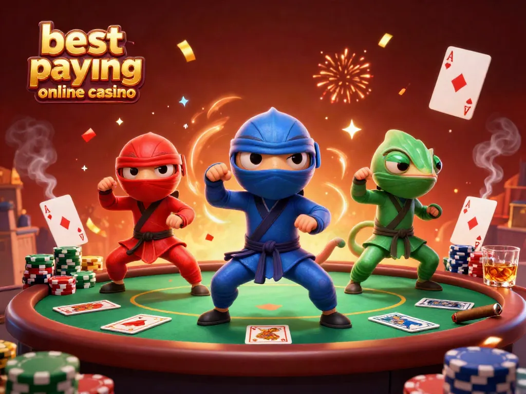 Experience thrilling action with our best paying online casino illustration of chameleons at play.