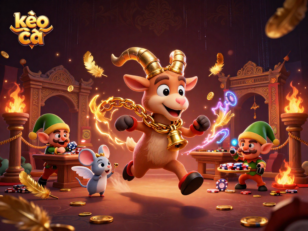 Engage in exciting action at kèo nhà cái with a vibrant casino scene featuring fun characters.