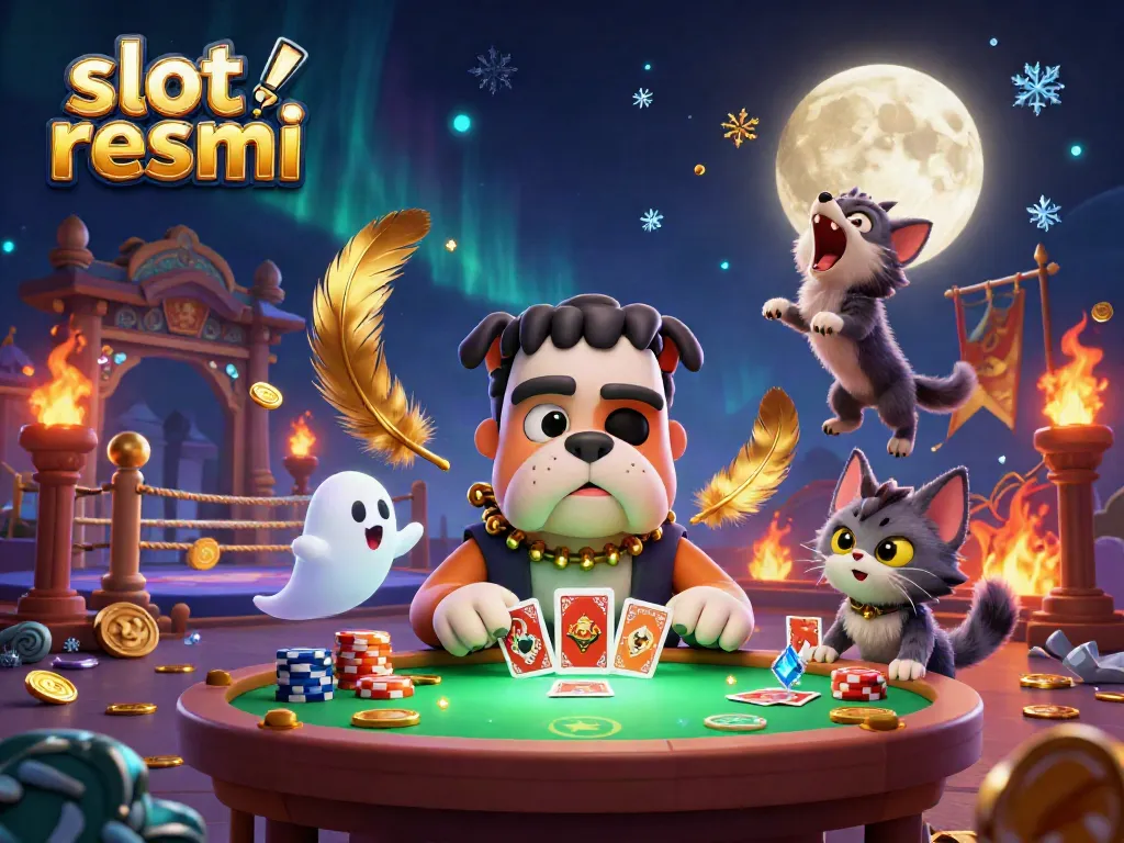 Experience thrilling gameplay with a unique slot resmi scene featuring a whimsical Frankenstein dealer and playful characters.